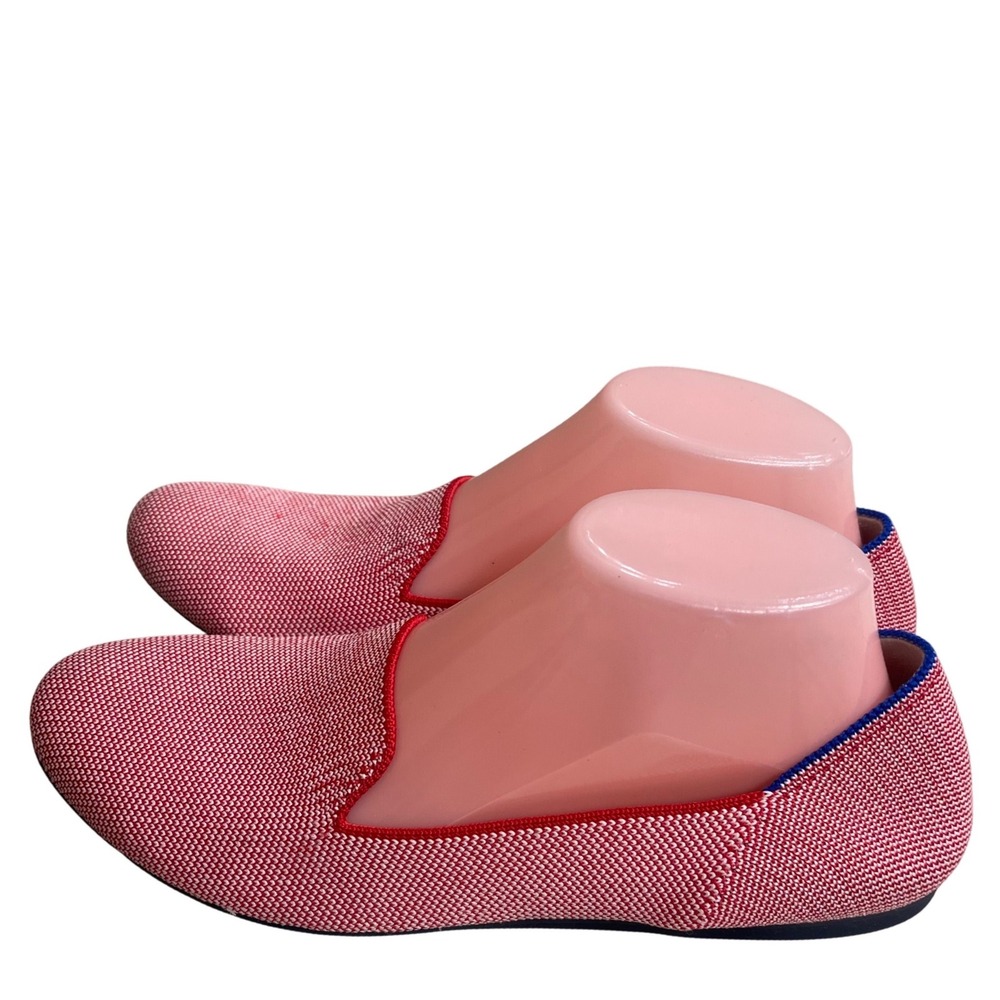 ROTHYS round toe  Red White Knit Loafer Flats Wome 10 lllypop retired pre owned